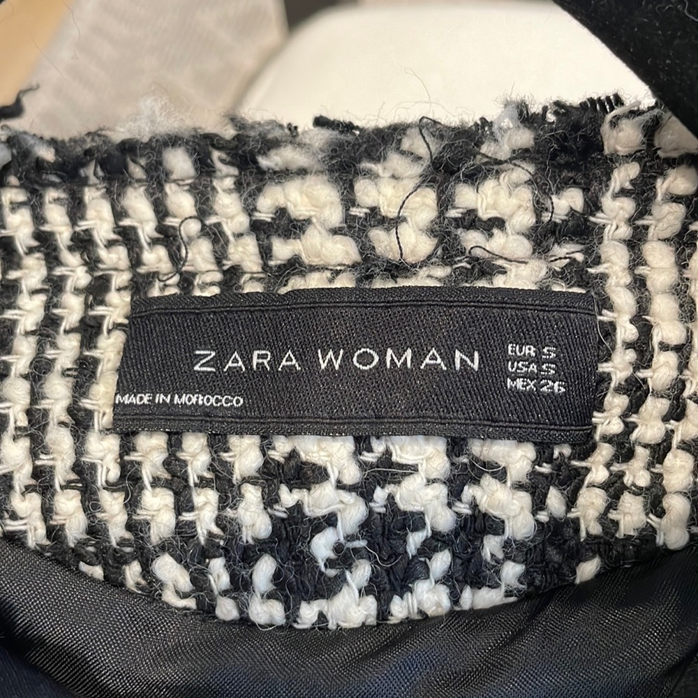 Zara Black and White Tweed Blazer and Skirt Matching Set - Picture 5 of 6